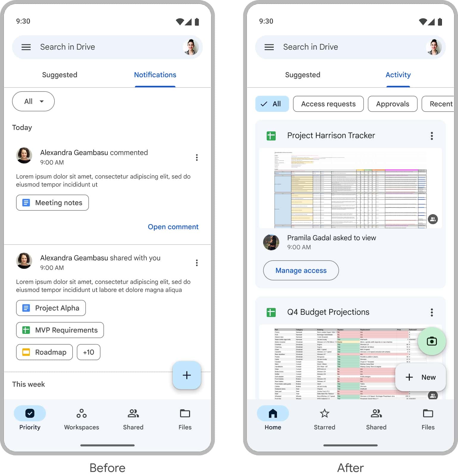 Herontwerp van de startpagina van Google Drive 1