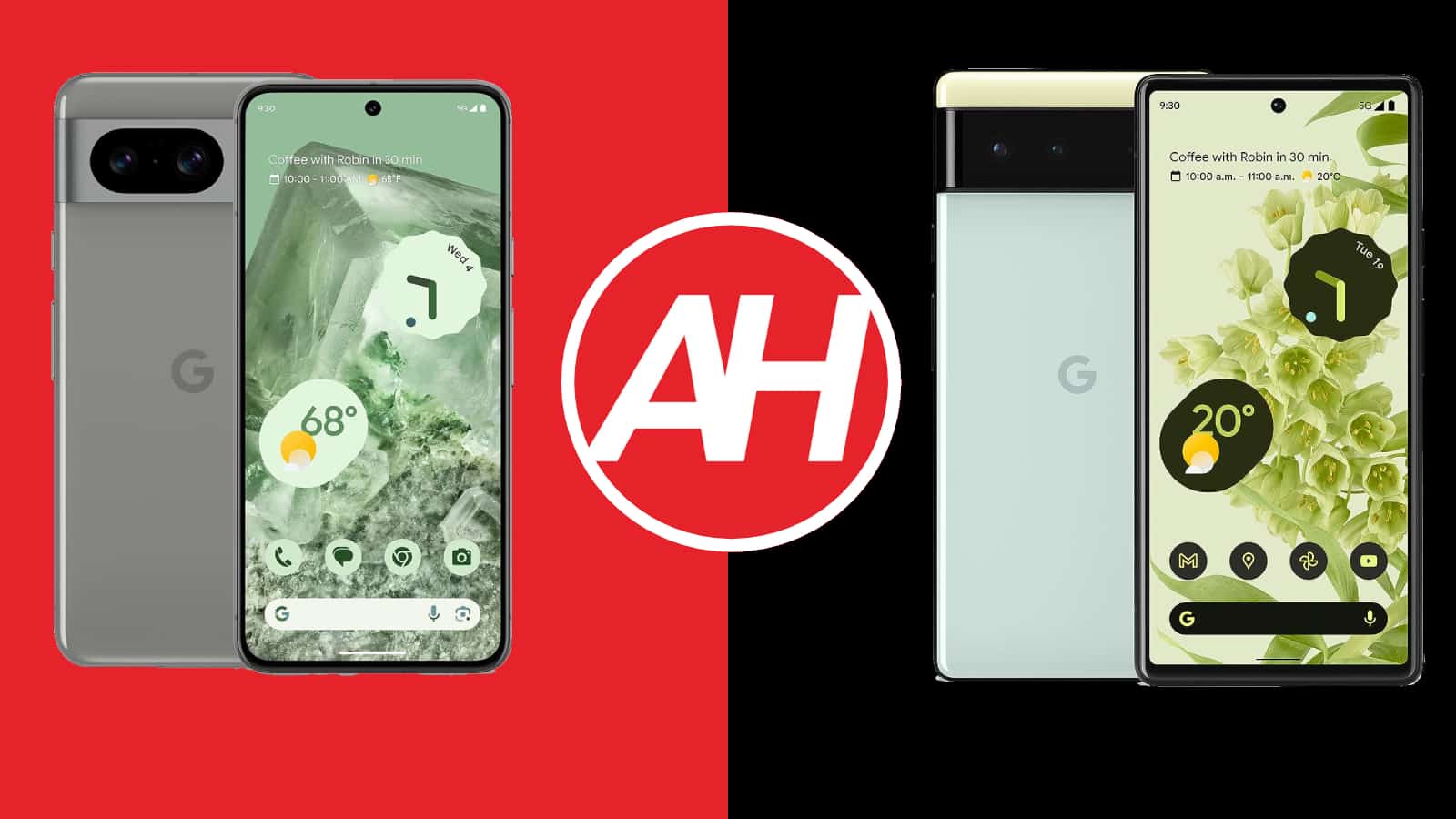 Featured image for Phone Comparisons: Google Pixel 8 vs Google Pixel 6