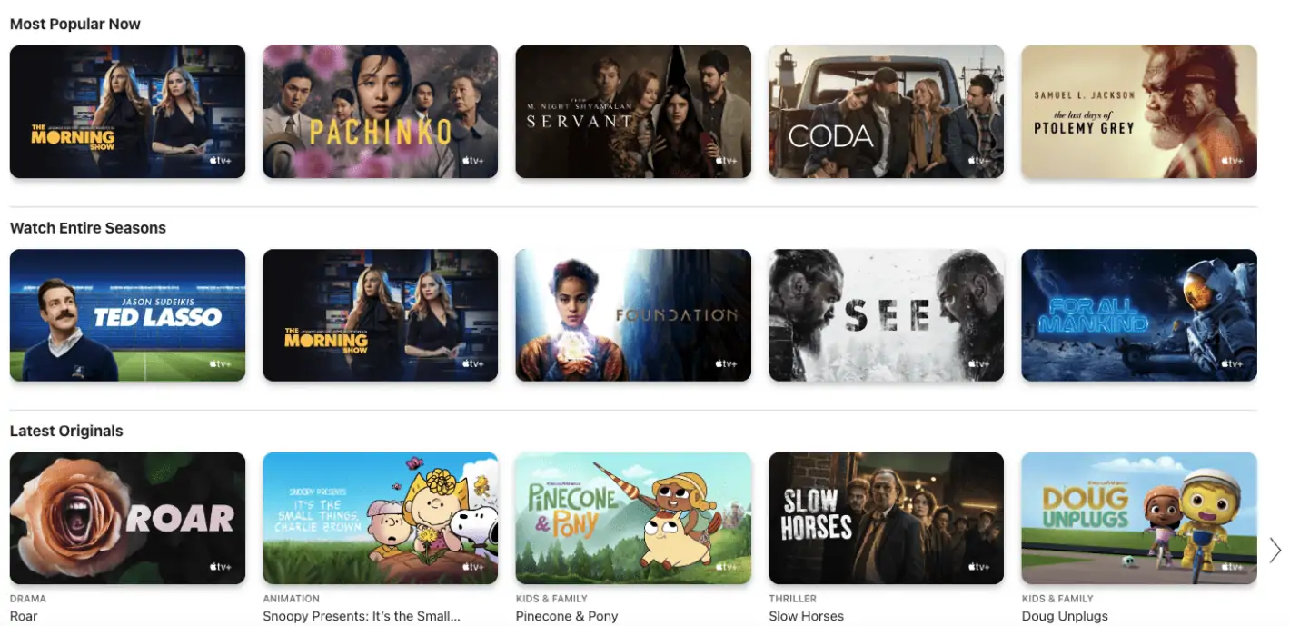 Apple TV Plus-programma's