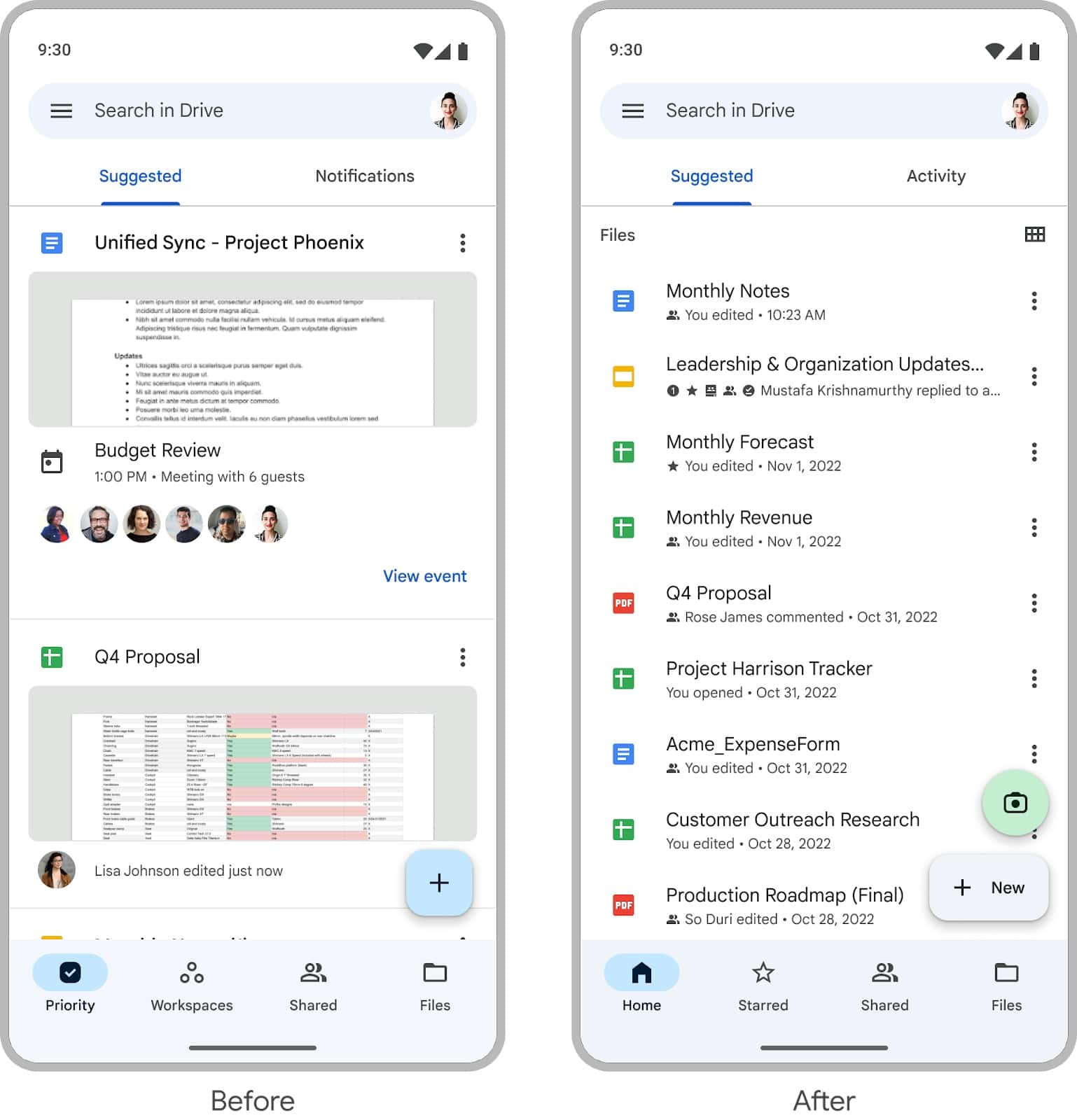 Herontwerp van de startpagina van Google Drive 2