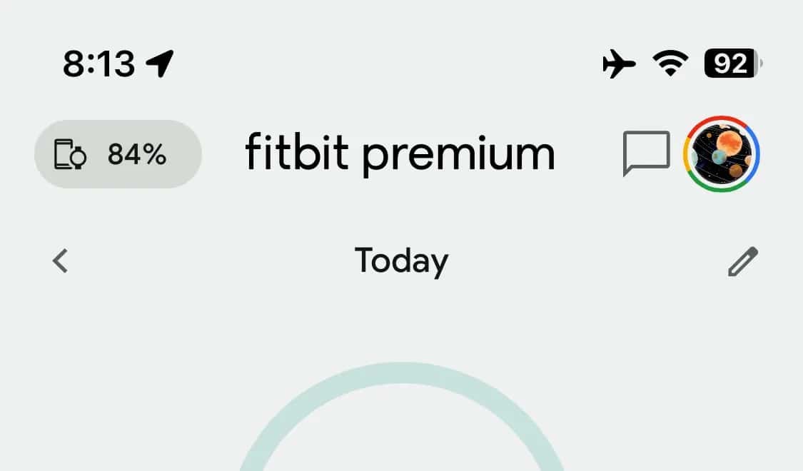 Batterijpercentage van de Fitbit-app