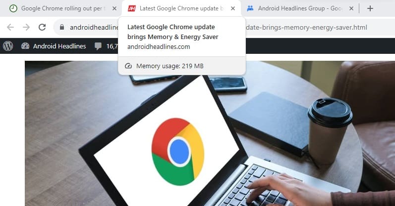 RAM-tracker voor Chrome-tabbladen