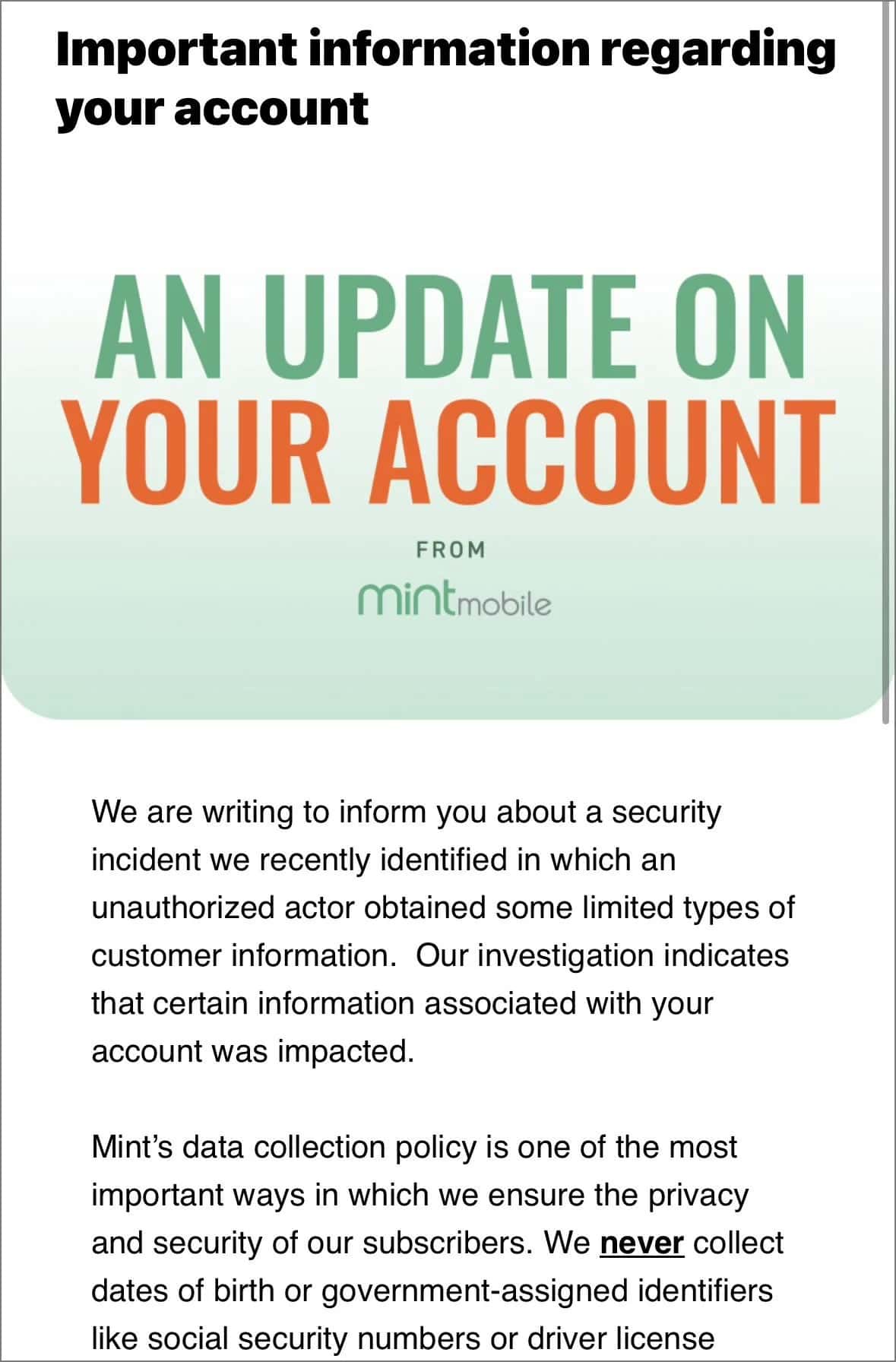 mint mobiele datalek-e-mail