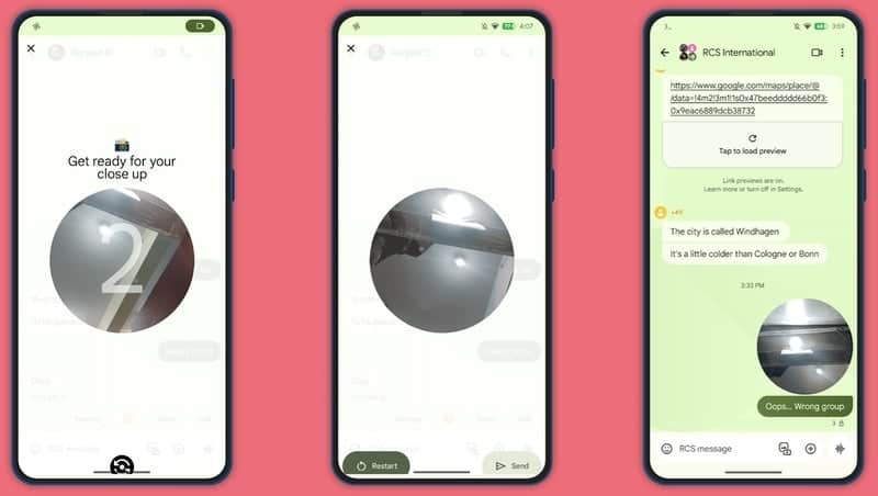 Selfie-GIF's in Google Berichten