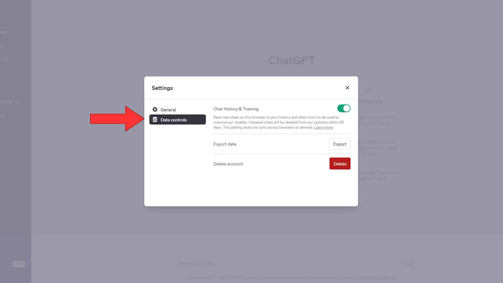 ChatGPT-gegevens exporteren 3