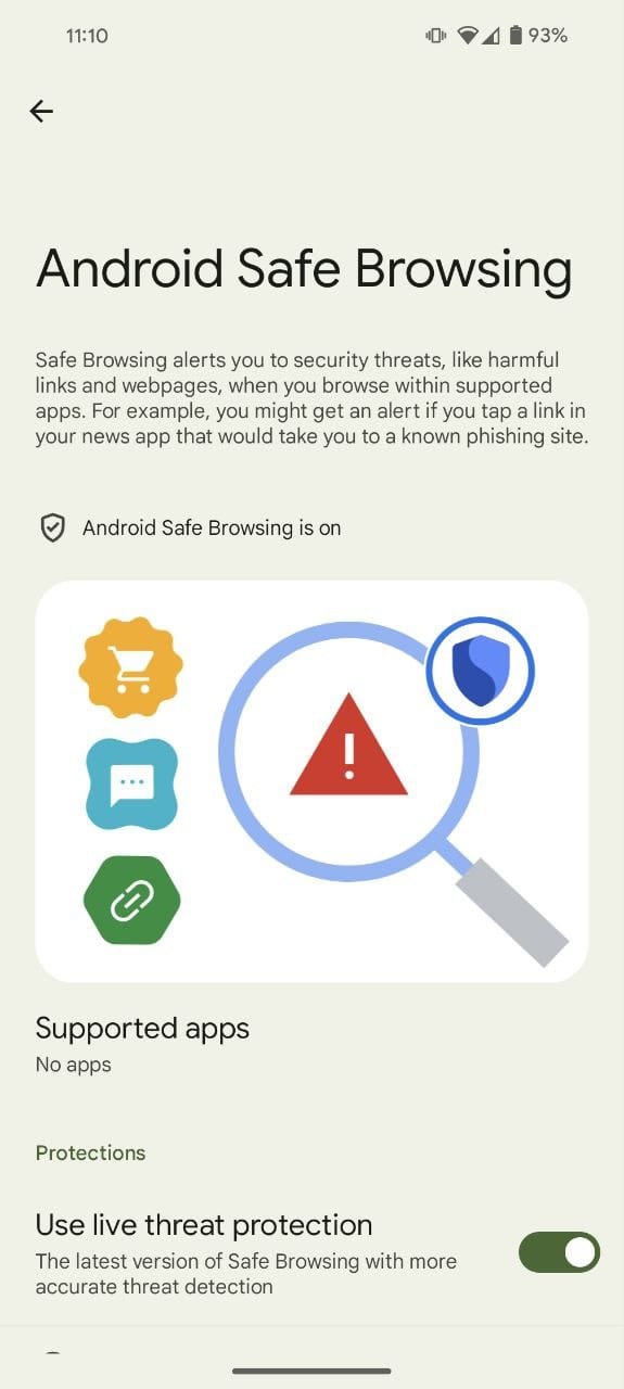 Android Safe Browsing-screenshot