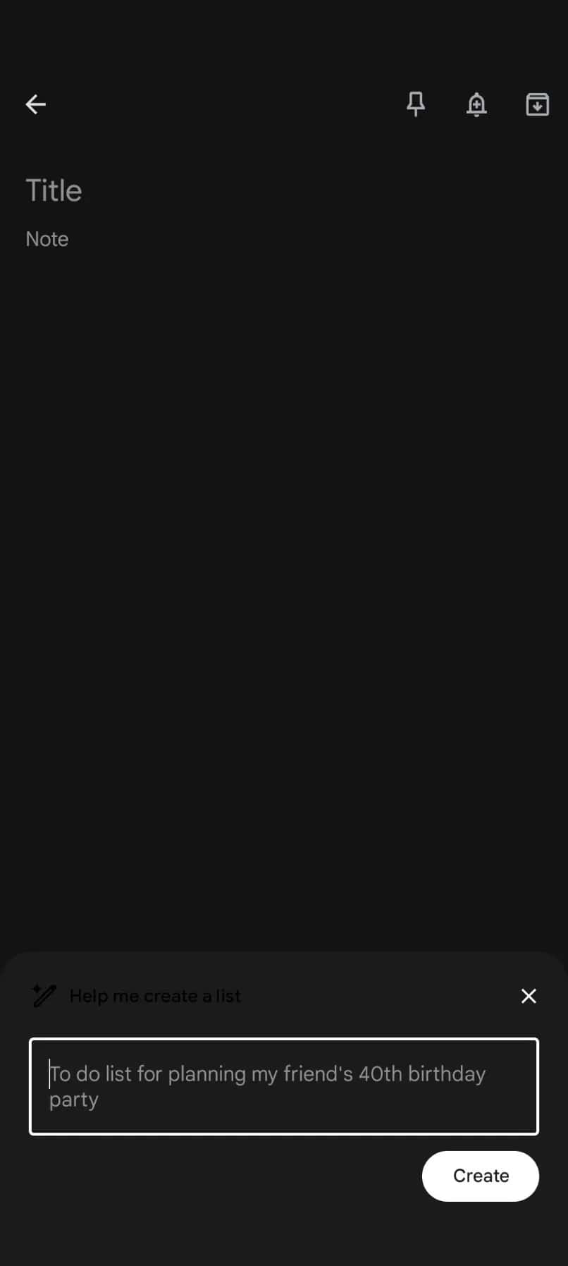 Google Keep helpt me een lijst te maken