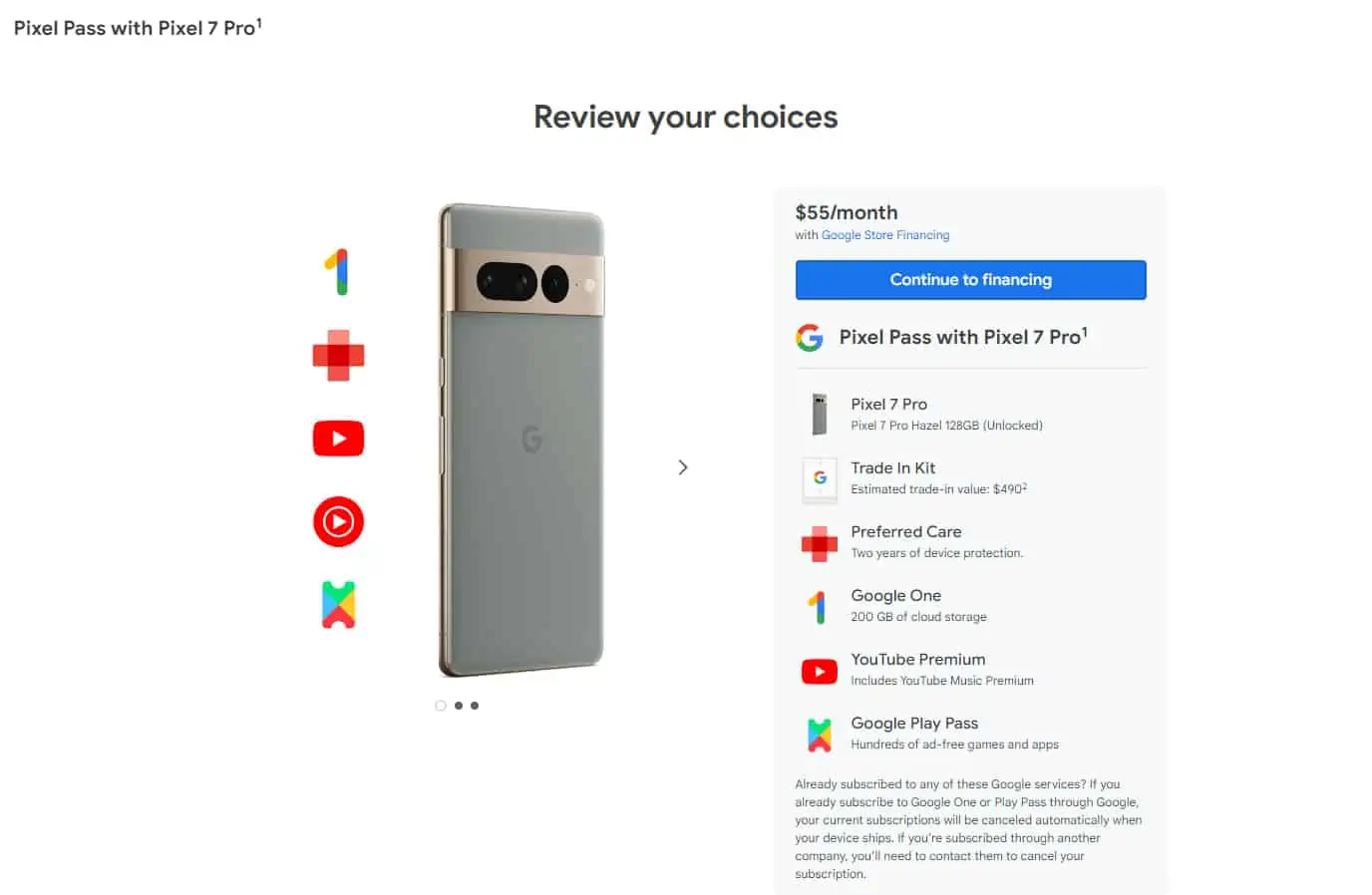 Pixel Pass Pixel 7 Pro