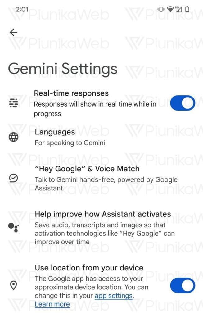 Gemini realtime reacties