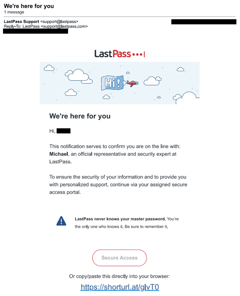 Phishing-campagne voor LastPass-branding