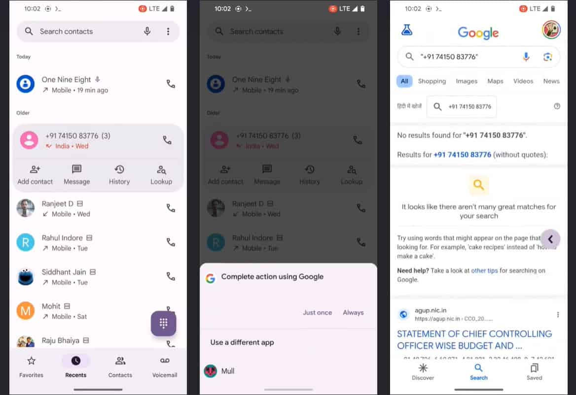 Google Phone bèta-zoektool
