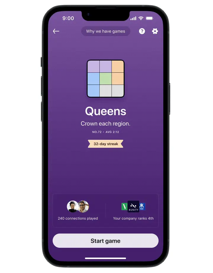 Koninginnenspel van LinkedIn