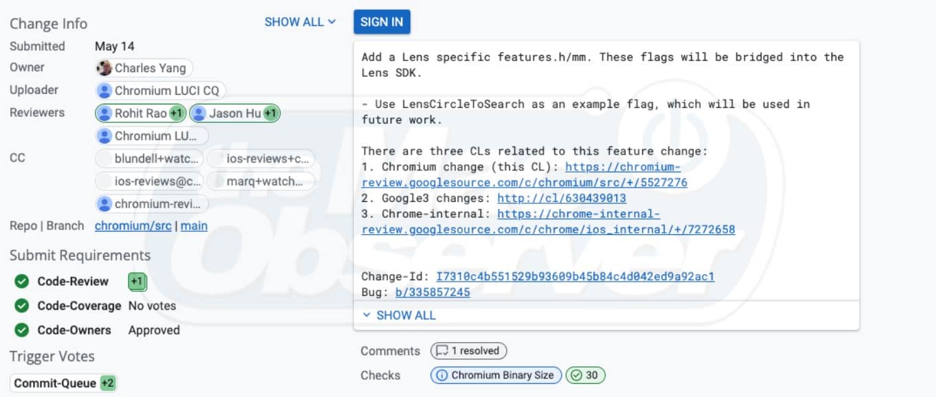 Google Chrome voor iOS zal binnenkort Circle naar Search brengen
