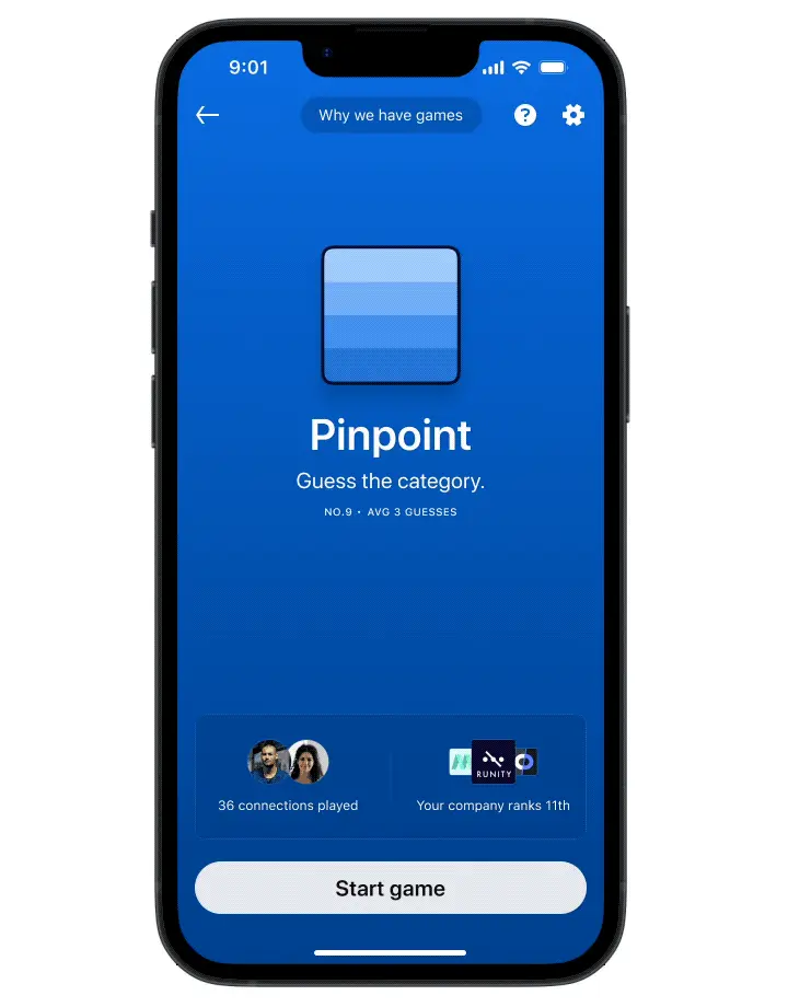 Pinpoint-spel van LinkedIn.