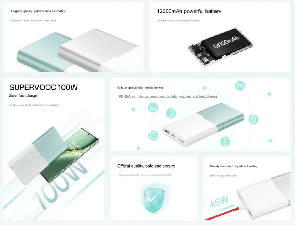 OnePlus 12 000mAh powerbank afbeelding 2