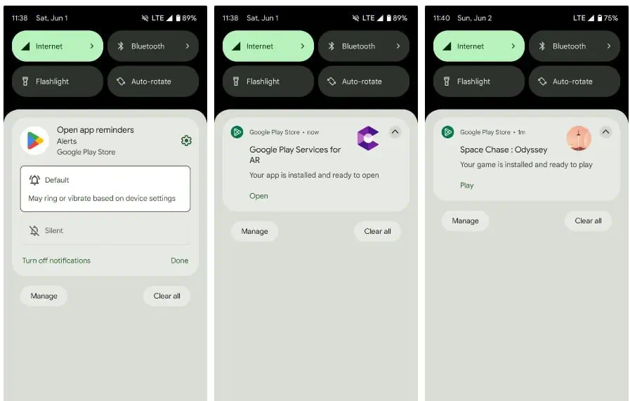Herinner eraan dat u nieuwe apps in de Play Store opent