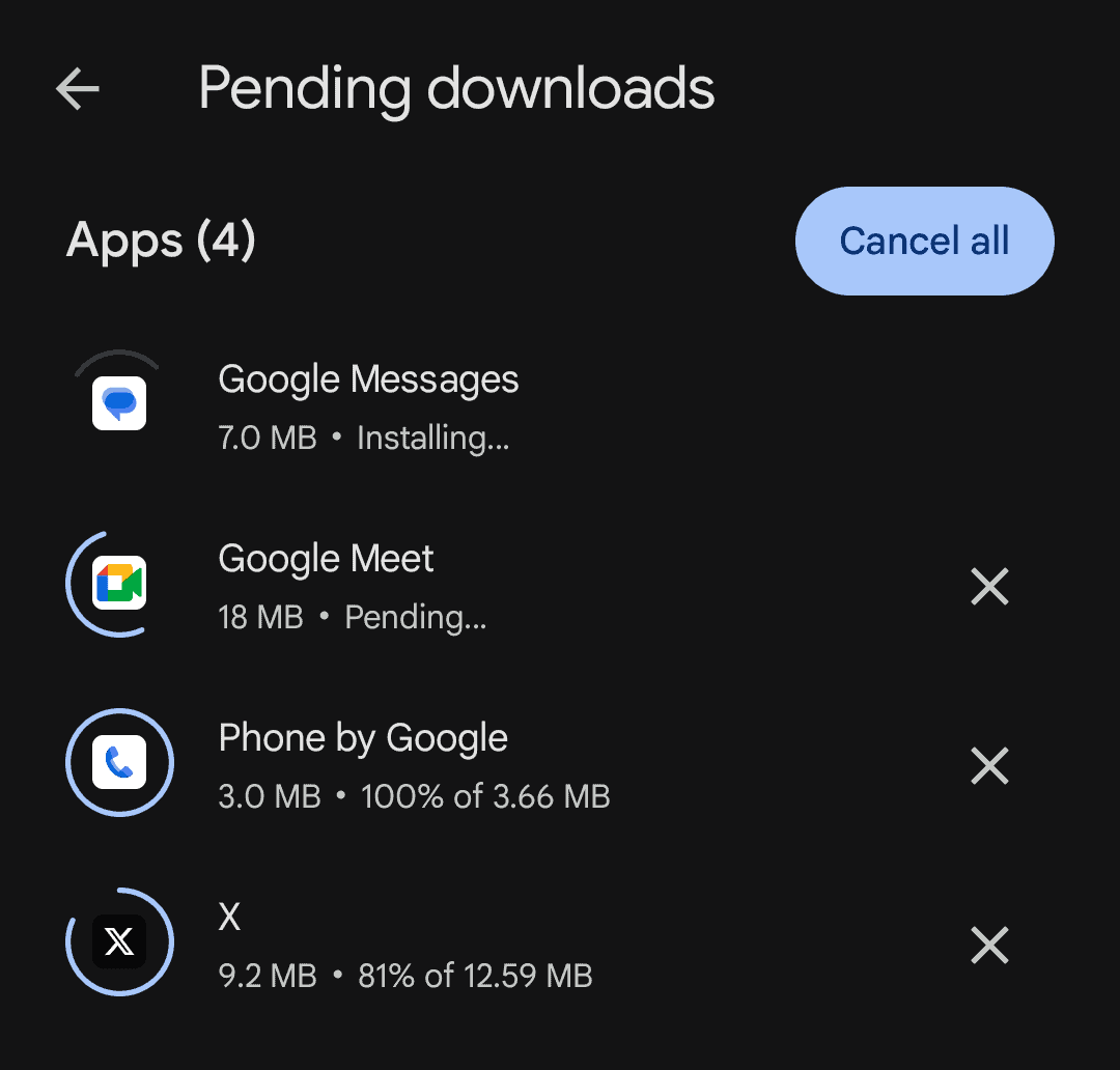 Play Store-update voor meerdere apps