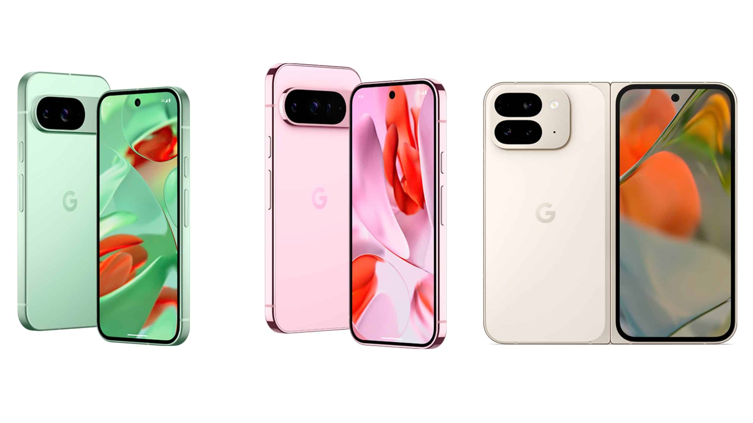 Pixel 9, Pixel 9 Pro en Pixel 9 Pro Fold worden in alle kleuren weergegeven