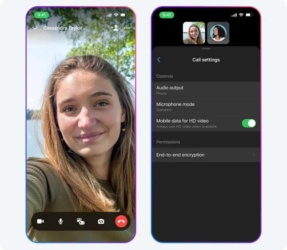 Messenger HD-videogesprekken en ruisonderdrukking