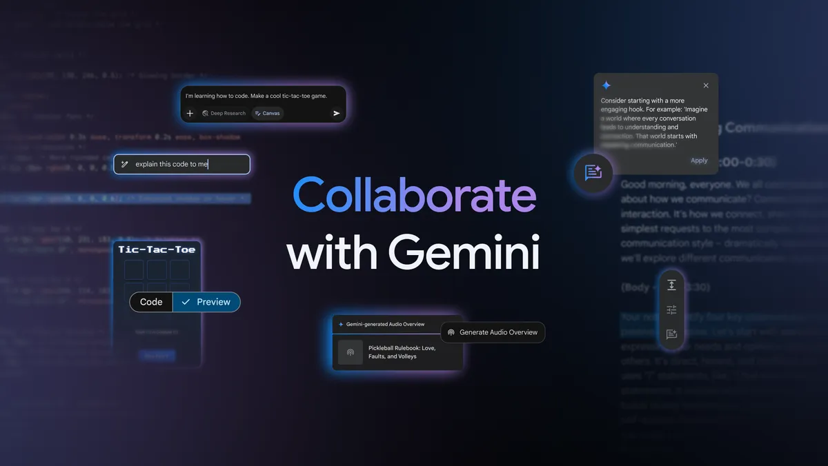 Gemini is nu uw schrijfassistent; verandert documenten in podcasts