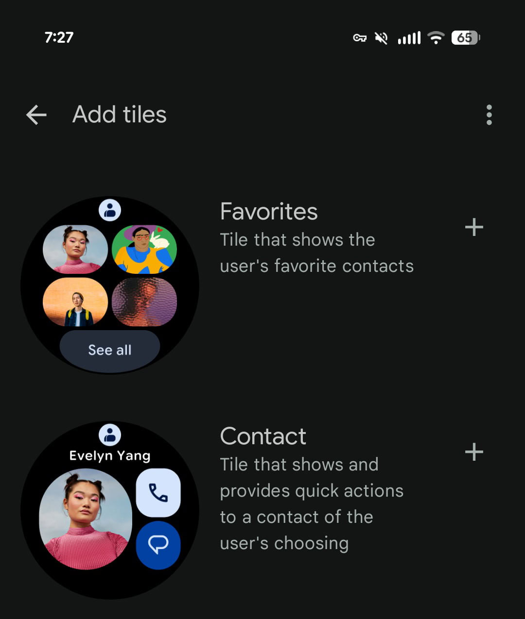 Google Contact Favorieten Tile