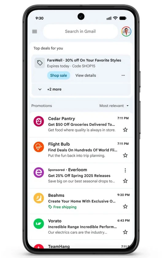 Gmail Promoties E -mails Update