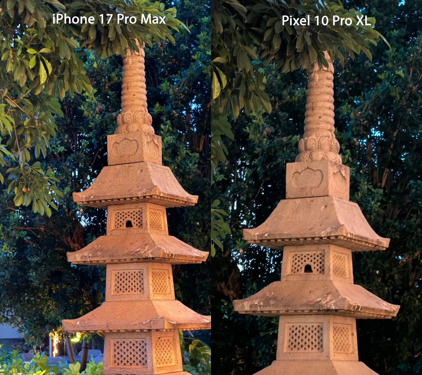 Pixel 10 Pro XL vs iPhone 17 Pro Max Camera 1