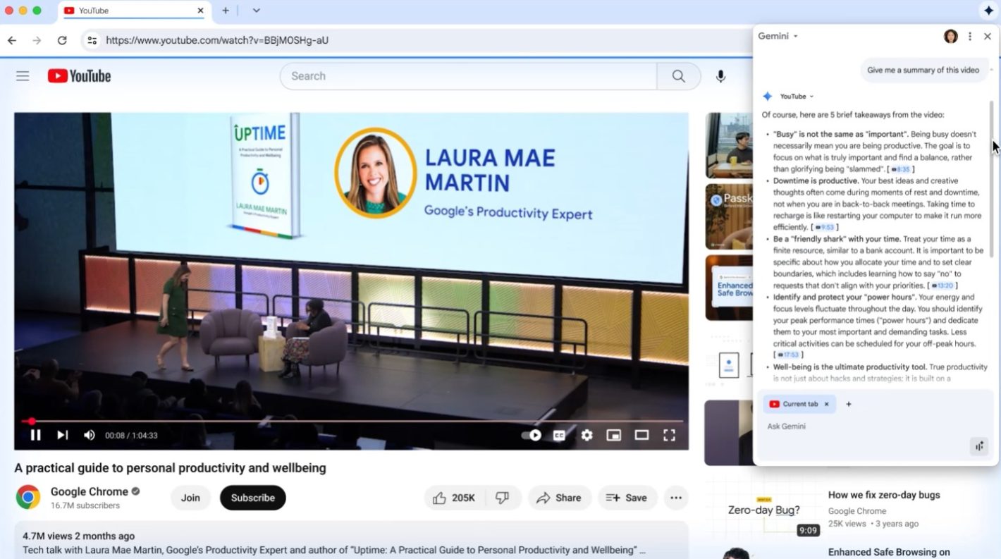 Gemini AI -assistent in Chrome 3