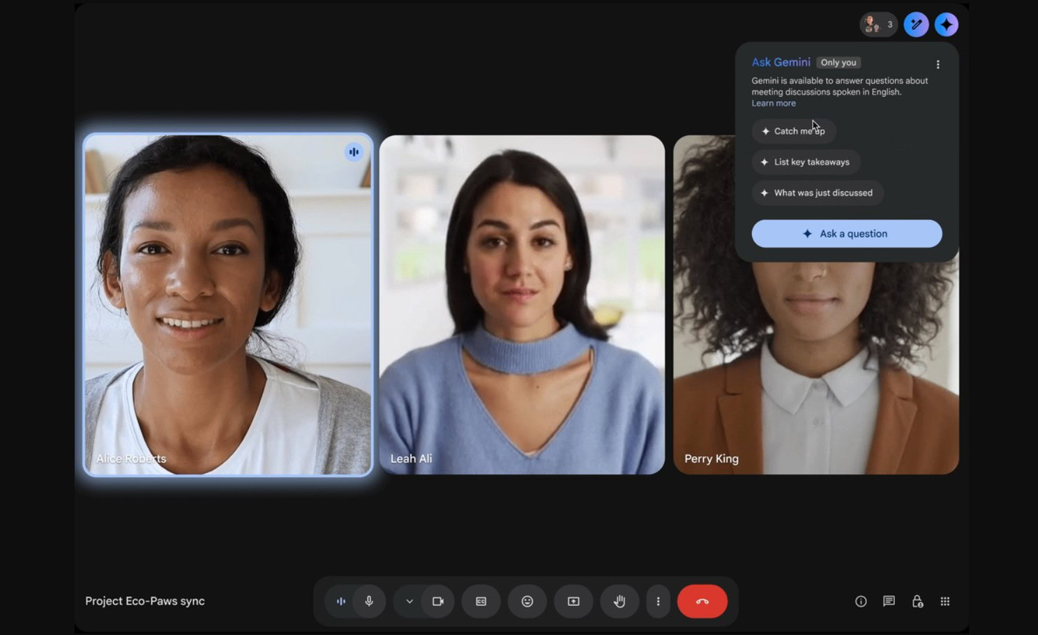 Google Meet's 'Ask Gemini' assistent herhaalt vergaderingen voor u