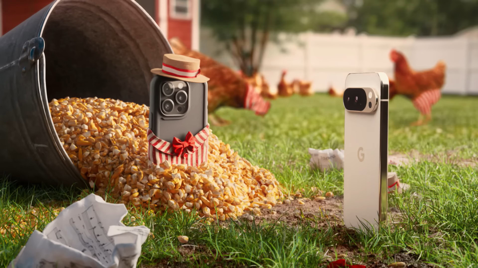 Pixel Otsmarts iPhone opnieuw - deze keer met het zingen van kippen