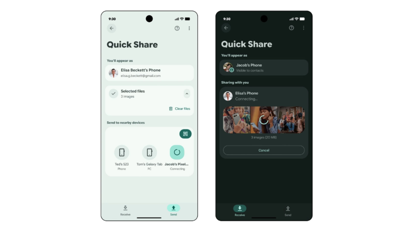 Quick Share Redesign krijgt een bredere uitrol op Android