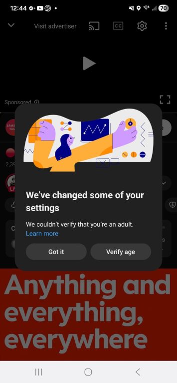 youtube ai-leeftijdsverificatie
