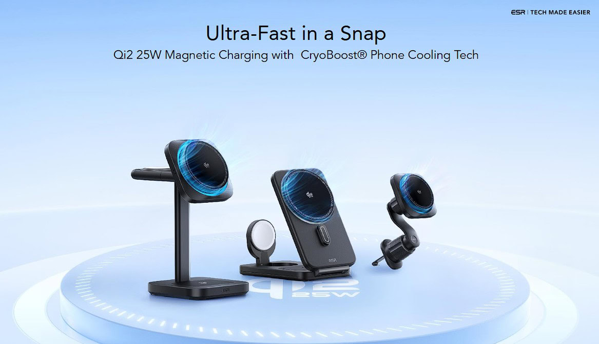 ESR's nieuwe 25W Qi2-laders lossen eindelijk het probleem van draadloze oververhitting op