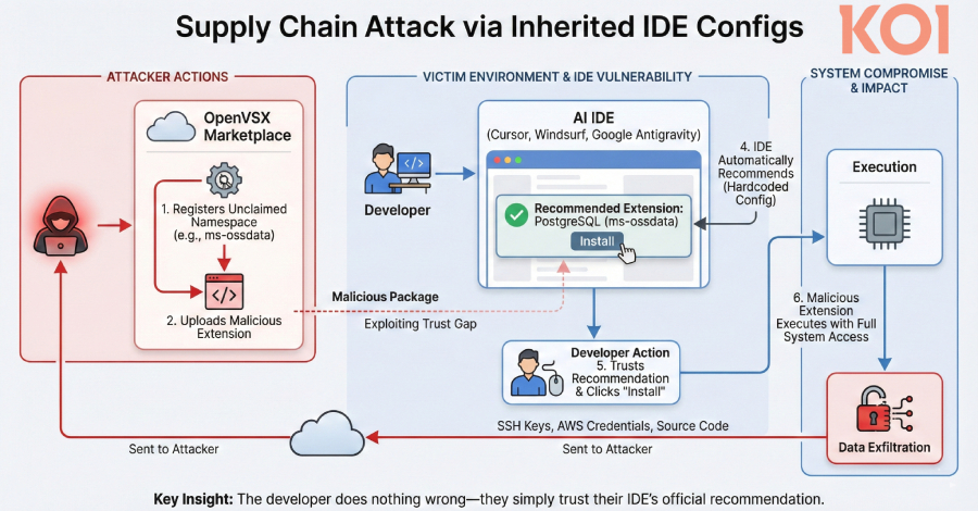 VS Code Forks bevelen ontbrekende extensies aan, waardoor er supply chain-risico's ontstaan ​​in Open VSX