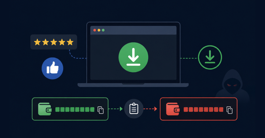 Crypto Clipper-campagne maakt misbruik van valse recensies, AI-vertellers en VirusTotal-reacties