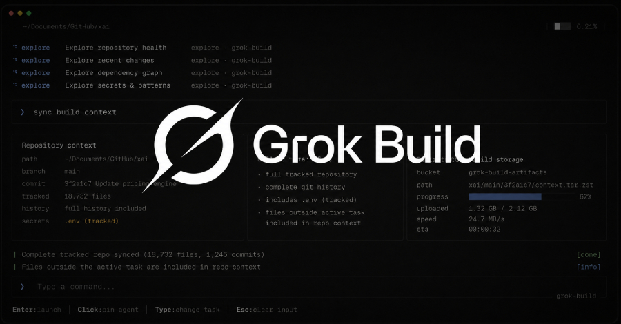 Grok Build heeft volledige Git-opslagplaatsen geüpload naar xAI-opslag, niet alleen de bestanden die het leest