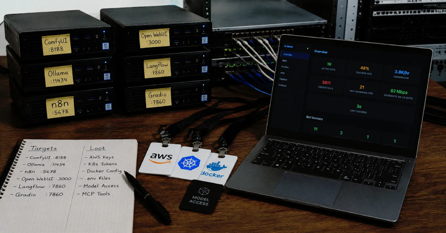 Nieuw NadMesh-botnet jaagt op blootliggende AI-services voor cloudsleutels en Kubernetes-tokens