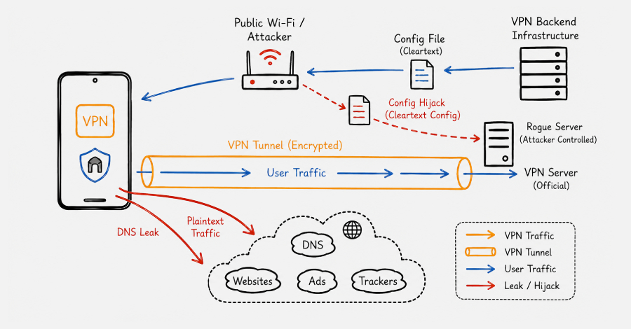Studie van 281 gratis Android VPN-apps vindt verkeerslekken, niet-gecodeerde gegevens en tracking