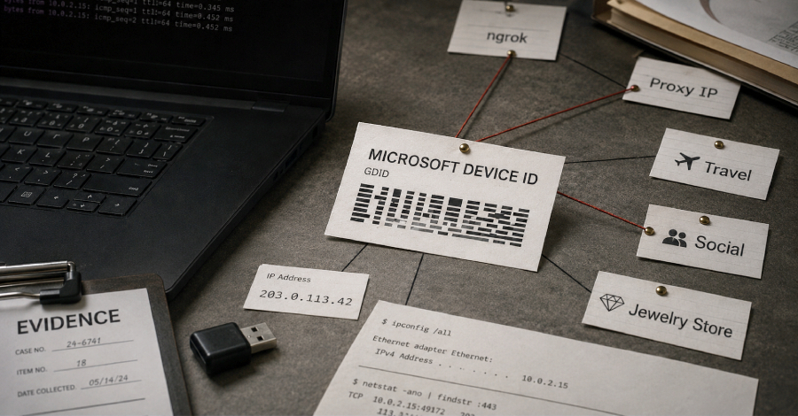 Uit procesvoering blijkt dat Windows-apparaat-ID de FBI heeft geholpen bij het opsporen van een verspreide Spider-hacker
