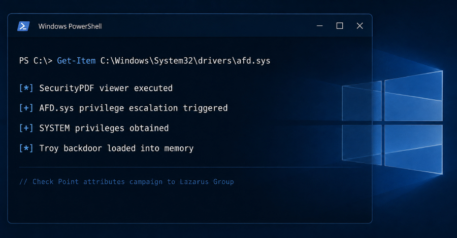 Lazarus maakt gebruik van Windows Zero-Day om systeemtoegang te verkrijgen en Backdoor te implementeren