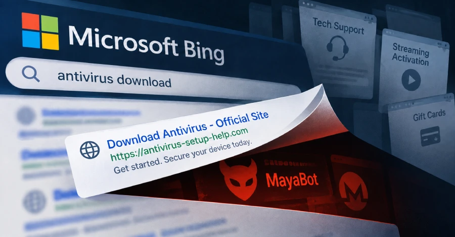 BengalSEO vergiftigt Bing-zoekresultaten om MayaBot- en technische ondersteuningsfraude te leveren