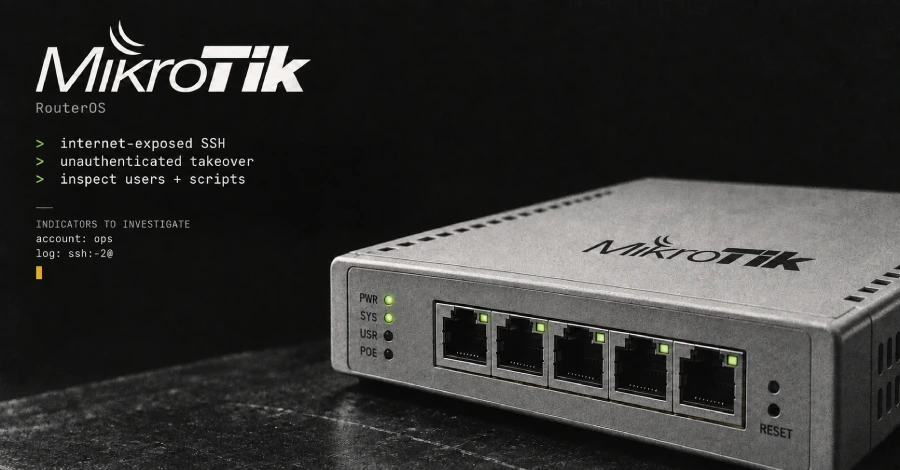 Aanvallers kapen MikroTik-routers via internet-blootgestelde SSH zonder authenticatie
