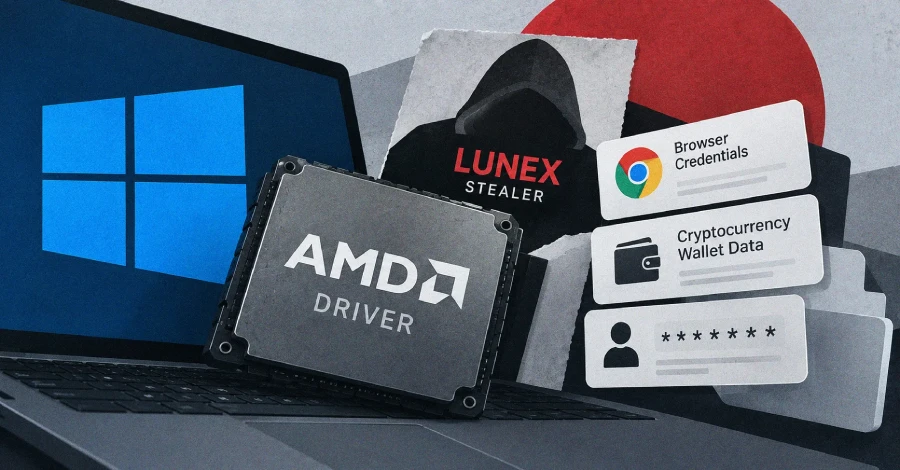 Lunex Stealer misbruikt AMD-stuurprogramma om beveiligingsmonitoring uit te schakelen en browserreferenties te stelen