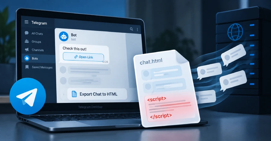 Telegram Desktop-fout zorgt ervoor dat verborgen JavaScript berichten uit HTML-exports kan exfiltreren
