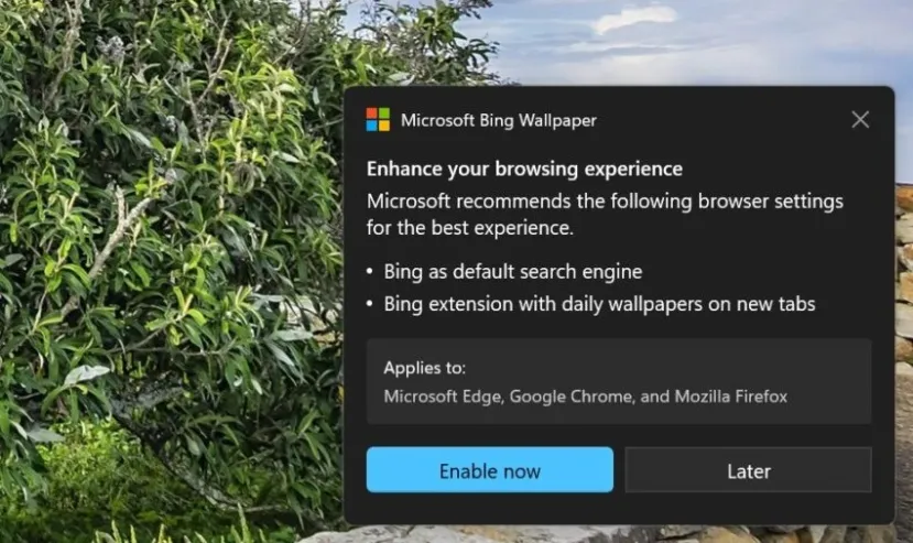 Geeknetic Esto is wat je kunt doen als je op het script van Windows 11 klikt om de ultieme update van Bing Wallpaper 2 te installeren
